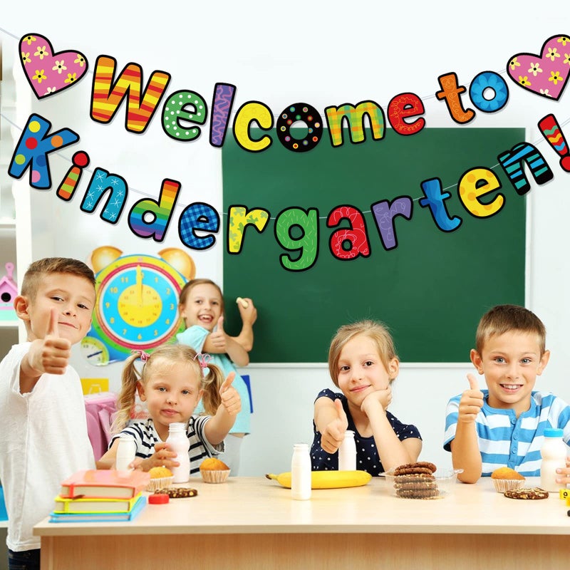 MZ.ogm Welcome Back Banner Decorations Classroom Decoration Welcome Bulletin Board Banner Welcome to Kindergarten Banner for Classroom Back to School Teacher Supply - Image 5